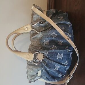 Celine Paris Macadam Logo Denim Gradient 2 Way Shoulder Bag